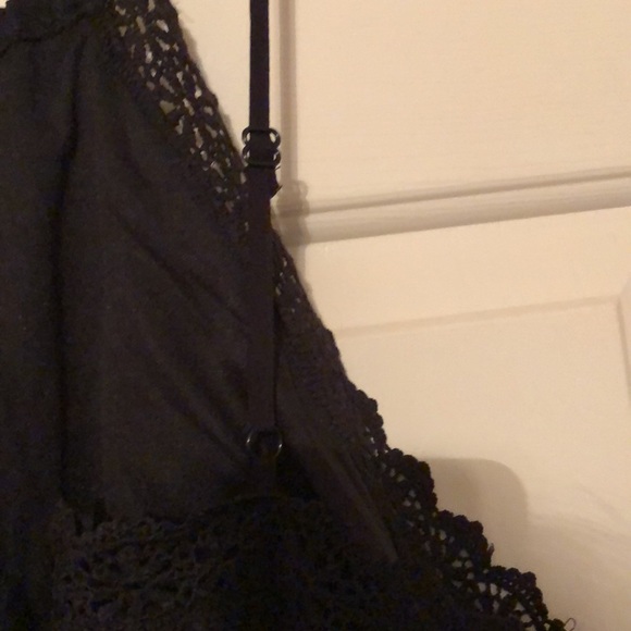 Bohme halter neck dress with lace trim black large NWT - Picture 10 of 11